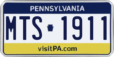 PA license plate MTS1911