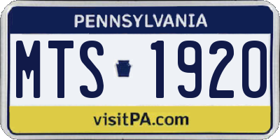 PA license plate MTS1920