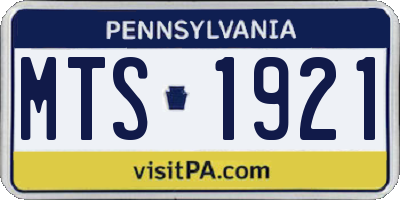 PA license plate MTS1921