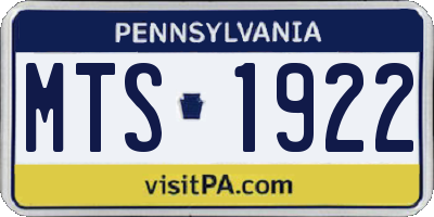 PA license plate MTS1922