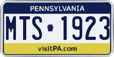 PA license plate MTS1923