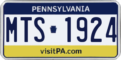 PA license plate MTS1924