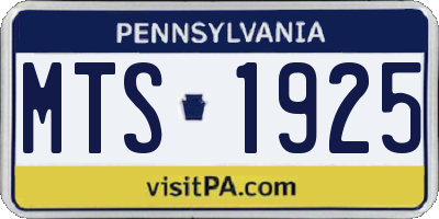 PA license plate MTS1925