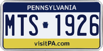 PA license plate MTS1926