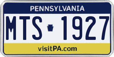 PA license plate MTS1927