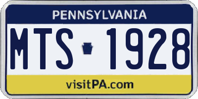 PA license plate MTS1928