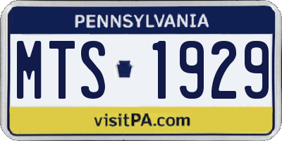 PA license plate MTS1929