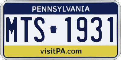 PA license plate MTS1931