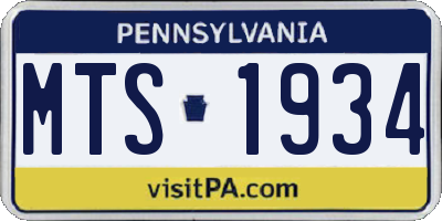 PA license plate MTS1934
