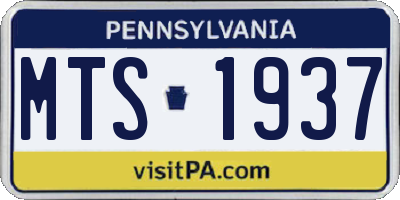 PA license plate MTS1937