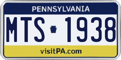PA license plate MTS1938