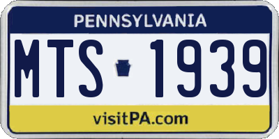 PA license plate MTS1939