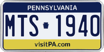 PA license plate MTS1940