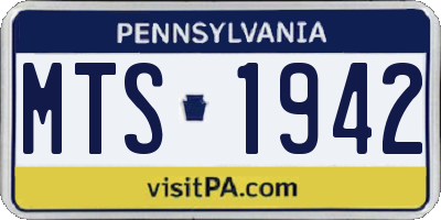 PA license plate MTS1942