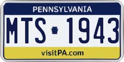 PA license plate MTS1943