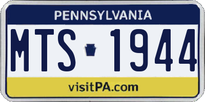 PA license plate MTS1944