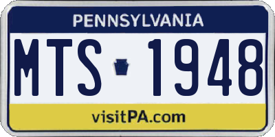 PA license plate MTS1948