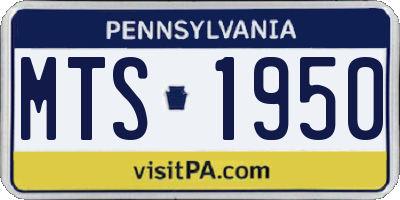 PA license plate MTS1950