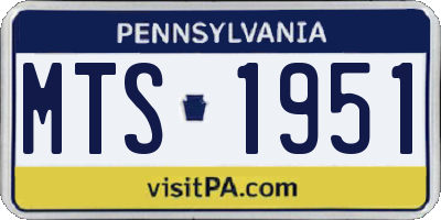 PA license plate MTS1951