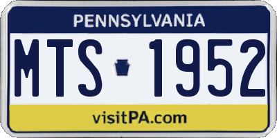 PA license plate MTS1952