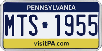 PA license plate MTS1955