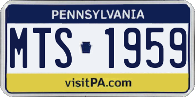 PA license plate MTS1959
