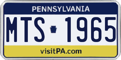 PA license plate MTS1965