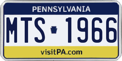 PA license plate MTS1966