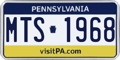 PA license plate MTS1968
