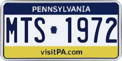 PA license plate MTS1972