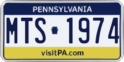 PA license plate MTS1974