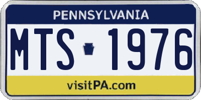 PA license plate MTS1976