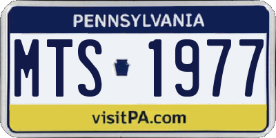 PA license plate MTS1977