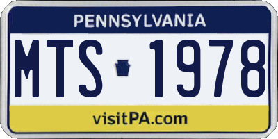 PA license plate MTS1978