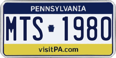 PA license plate MTS1980