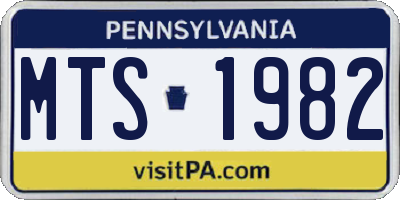 PA license plate MTS1982