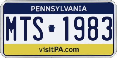 PA license plate MTS1983