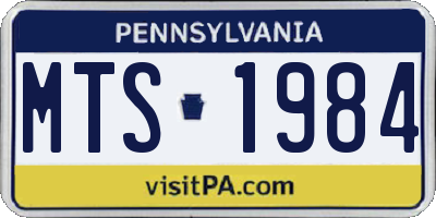 PA license plate MTS1984