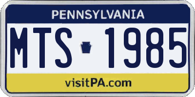 PA license plate MTS1985