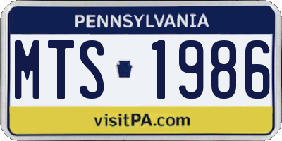PA license plate MTS1986