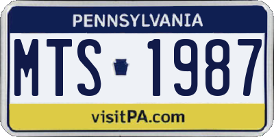 PA license plate MTS1987