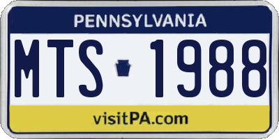 PA license plate MTS1988