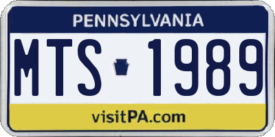 PA license plate MTS1989