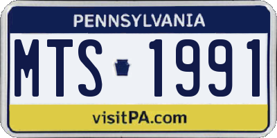 PA license plate MTS1991