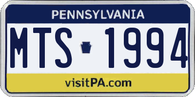 PA license plate MTS1994