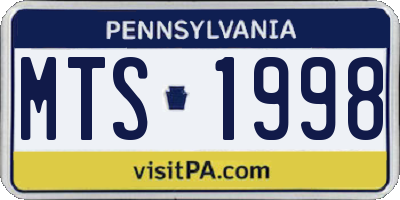 PA license plate MTS1998
