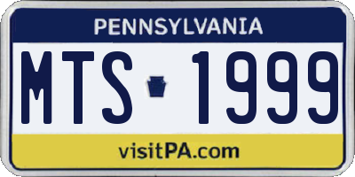 PA license plate MTS1999