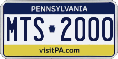 PA license plate MTS2000