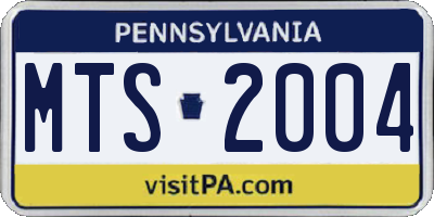 PA license plate MTS2004