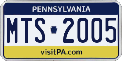 PA license plate MTS2005